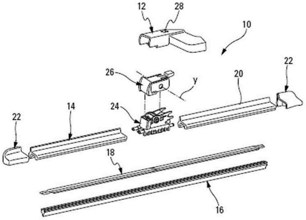 Longitudinal member for retaining a vertebra for stiffening and/or supporting a wiping strip for a windscreen-wiper blade