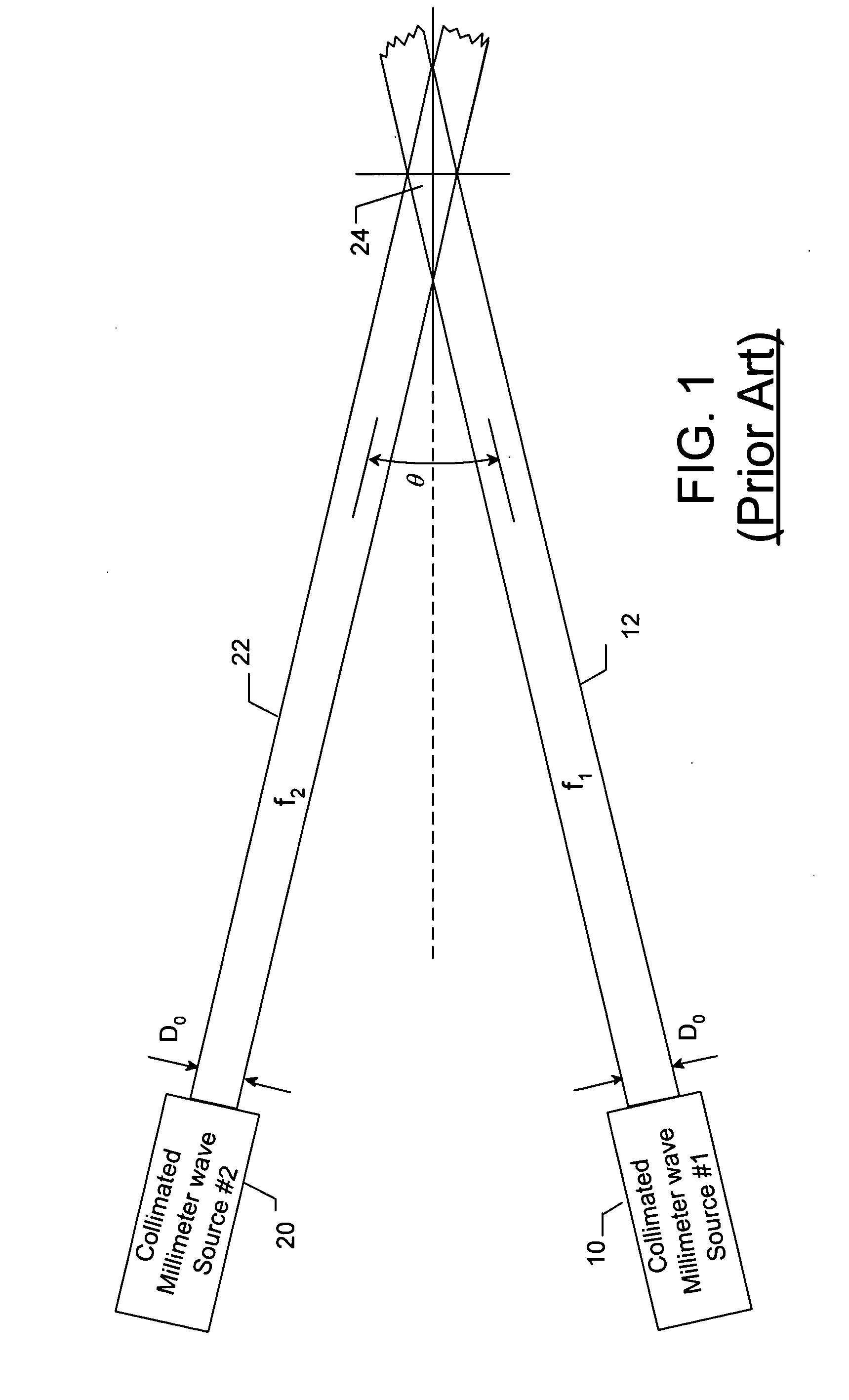 Two-dimensional dual-frequency antenna and associated down-conversion method