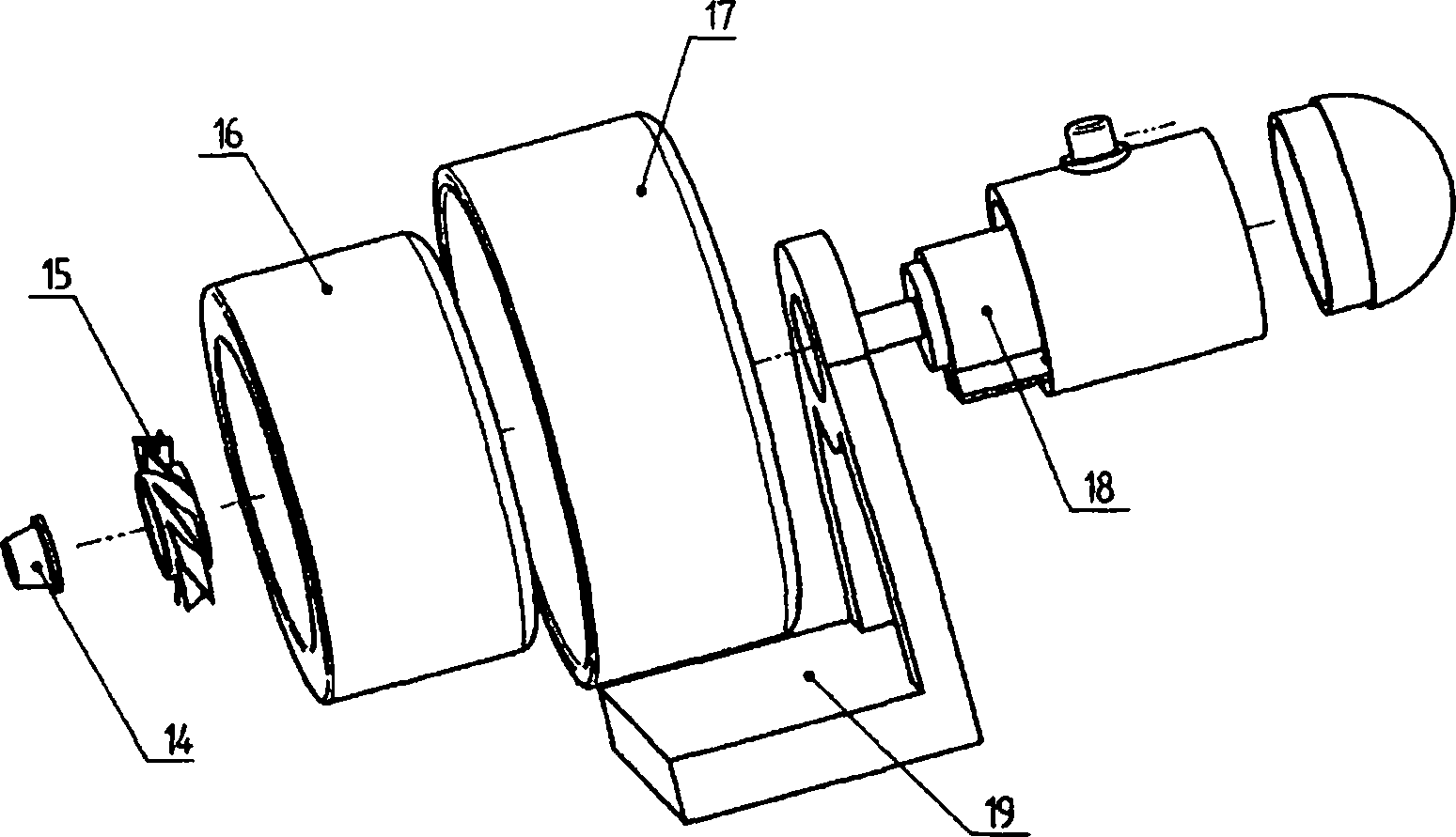 Large-diameter corn milling cutter grinding device