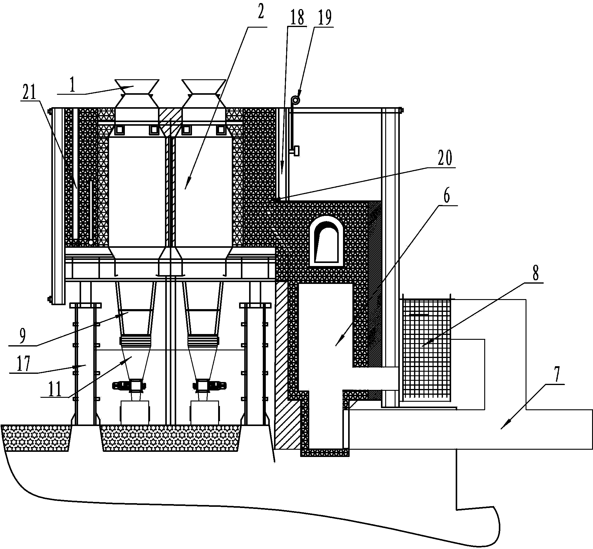 Pot-type carbon calciner