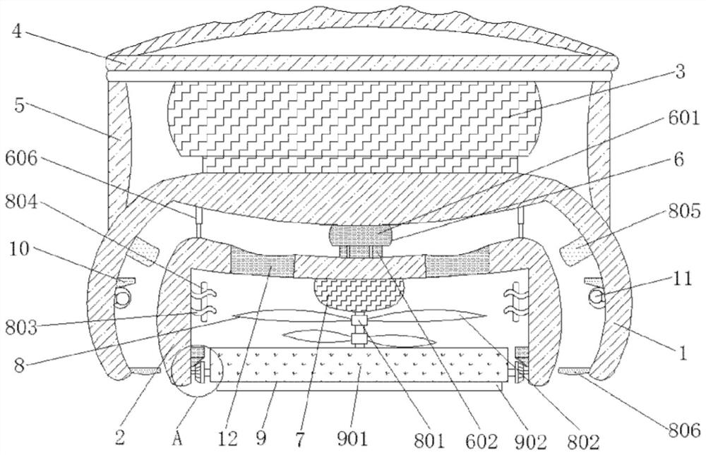 Chopping board mildew removing device capable of rotating and having heat circulation function and cleaning method