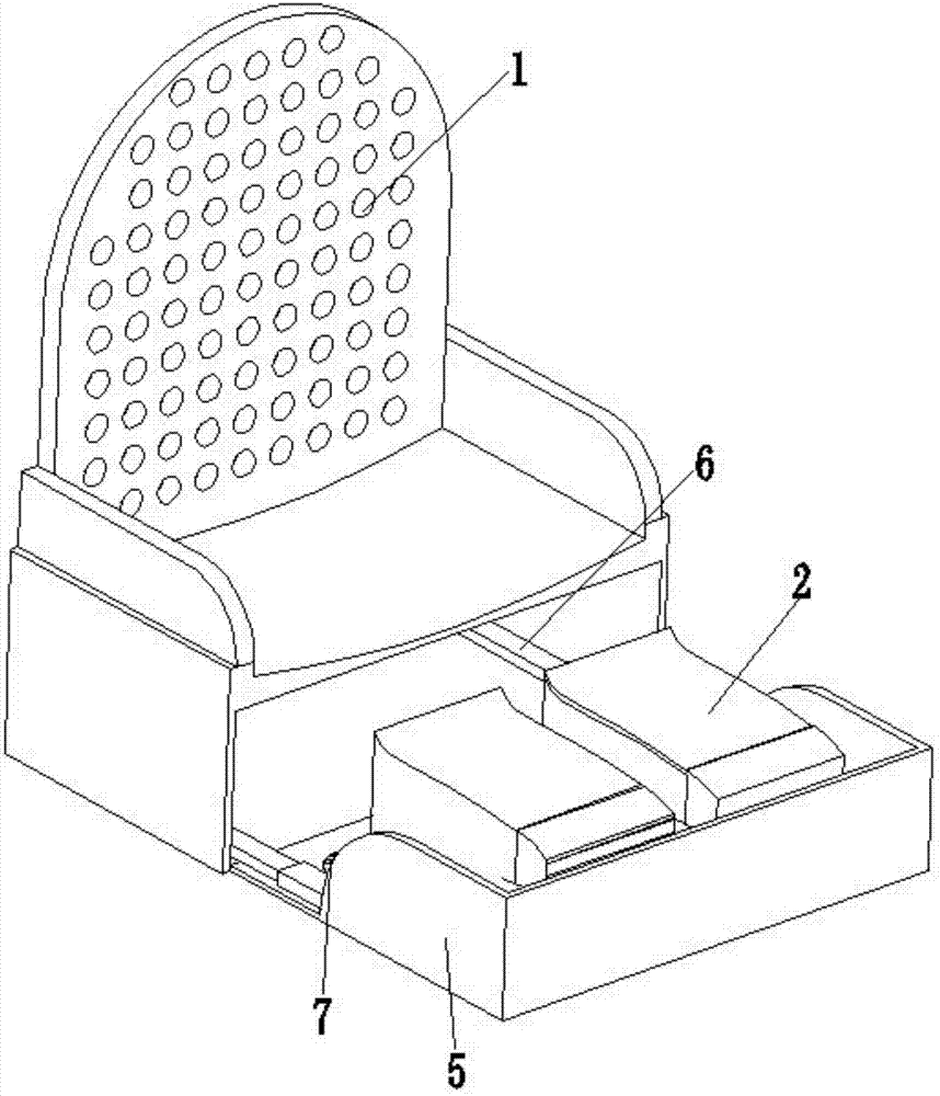 A convenient car, high-speed rail, and airplane seat with foot massage function