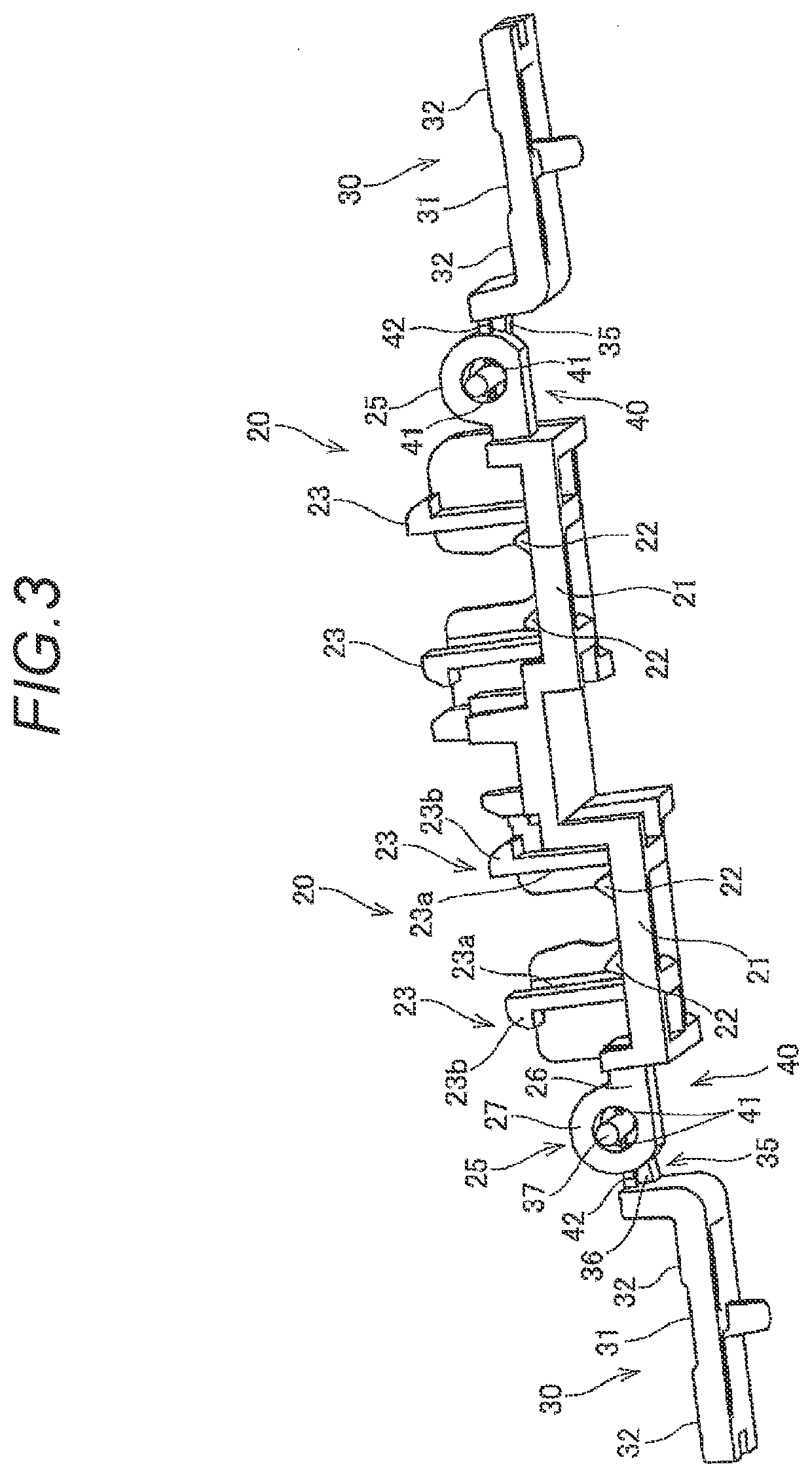 Vehicle handle device and rotation operation clip