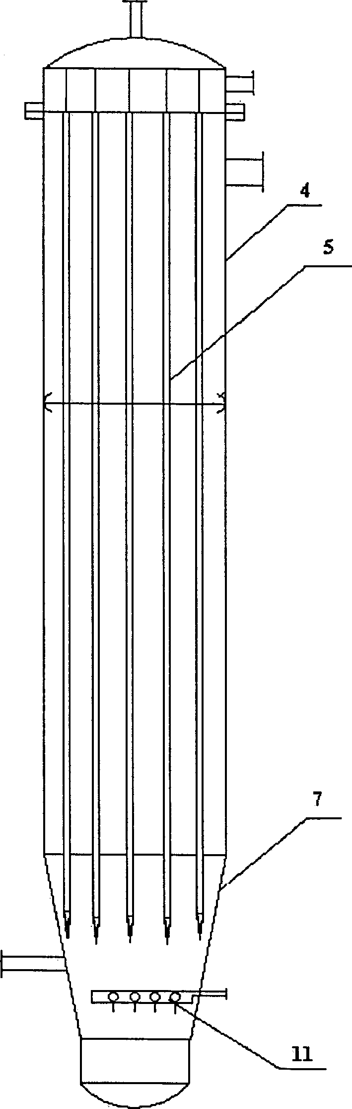 Large fluidized bed reactor for wide sieving fluidized particles