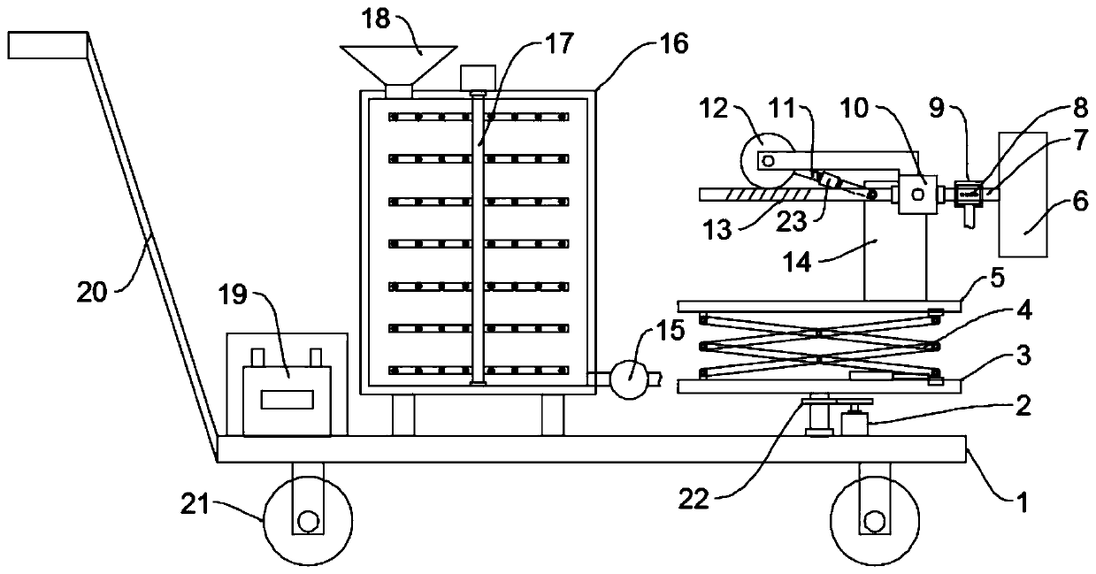 Agricultural planting wide-range pesticide spraying device