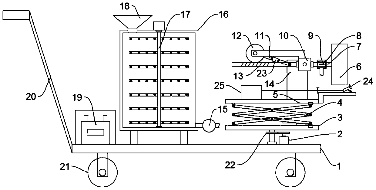 Agricultural planting wide-range pesticide spraying device