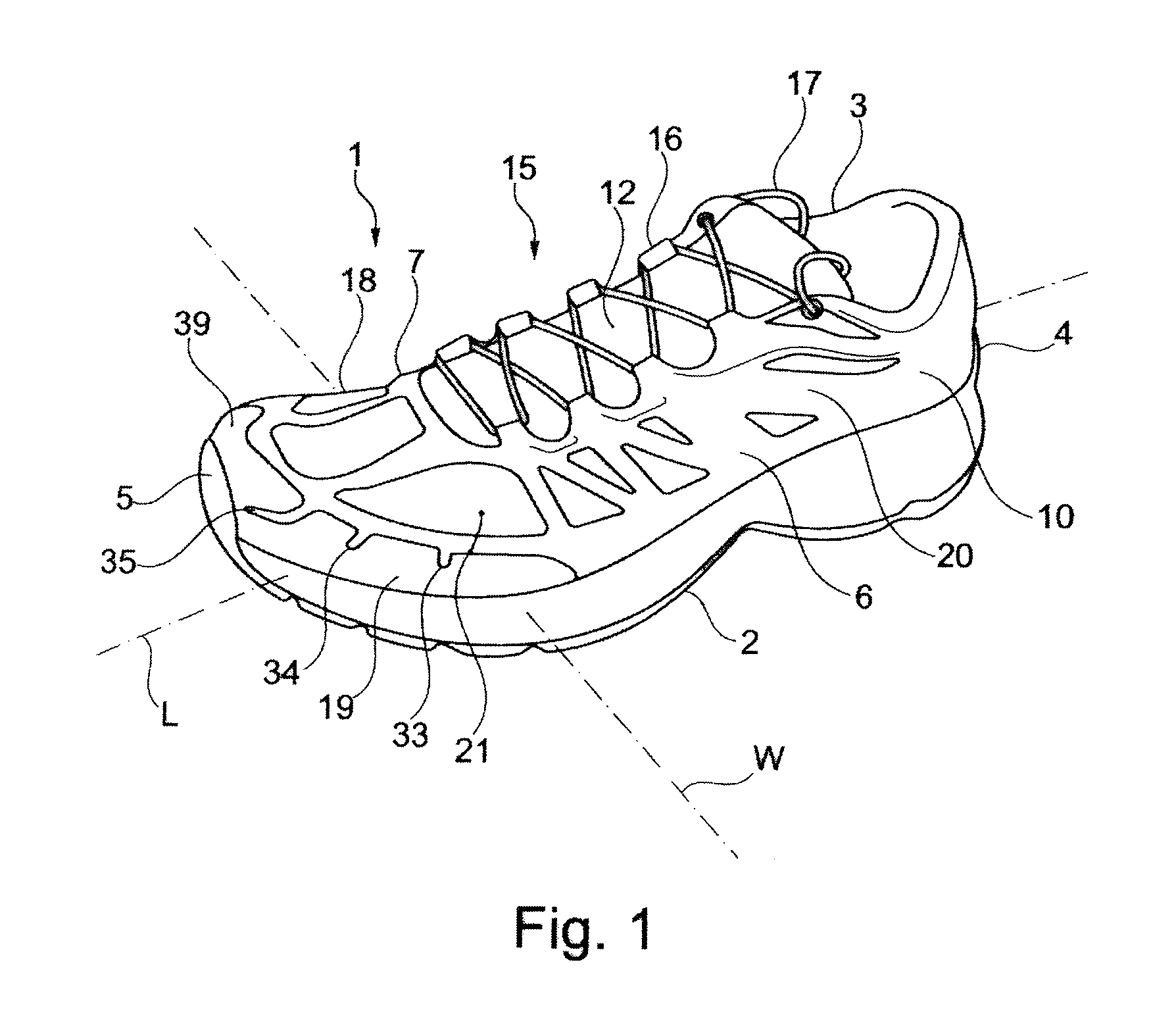 Shoe with improved structure