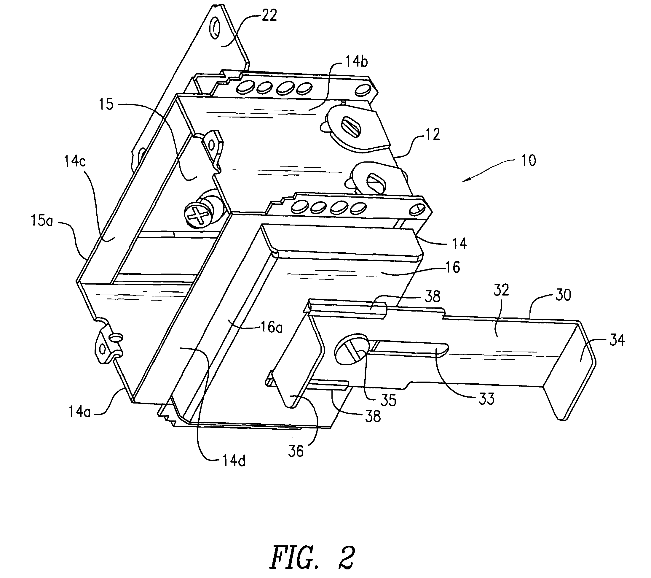 Electrical outlet box assembly for adjustable positioning with respect to a stud