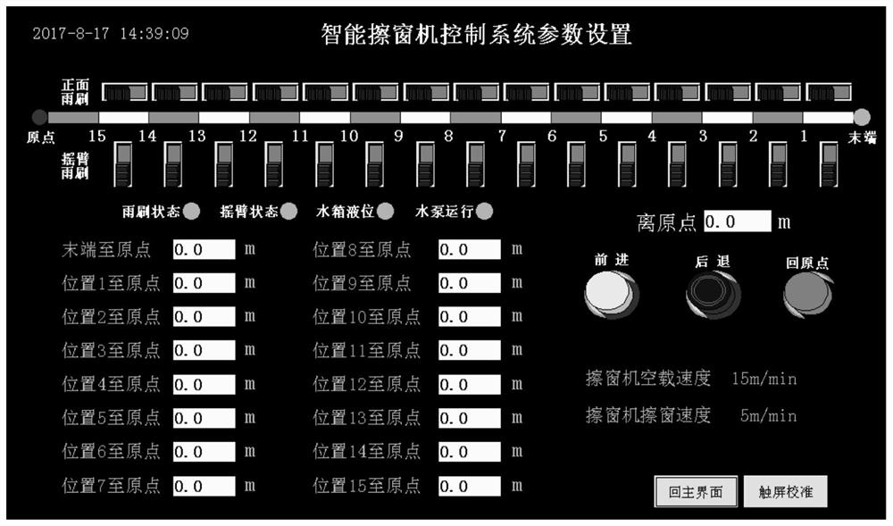 Garbage pit window cleaning machine intelligent control device