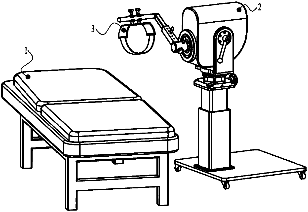 Hip-knee joint muscle force training device for half-disable old people