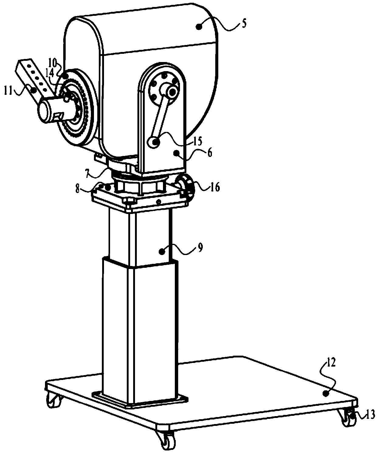 Hip-knee joint muscle force training device for half-disable old people