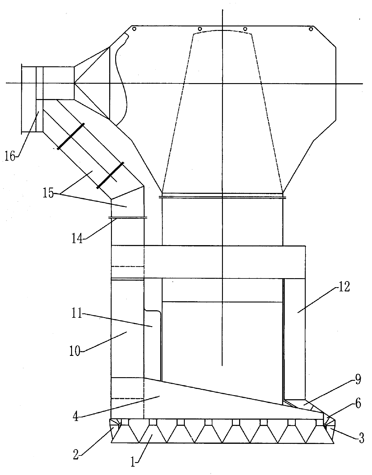 A mobile high-temperature smoke and dust waste gas flow field control device and process method