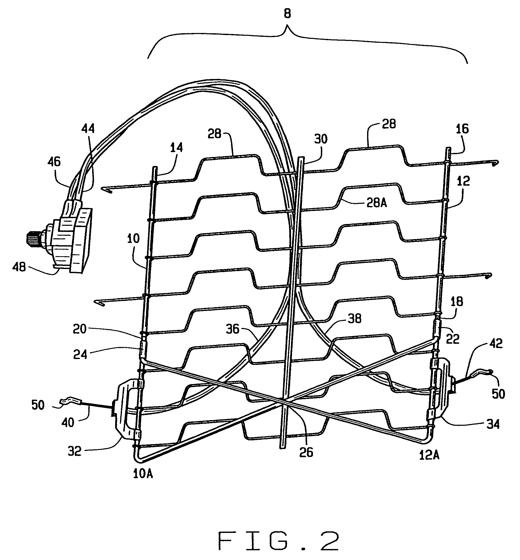 Lumbar with flexwires in cross