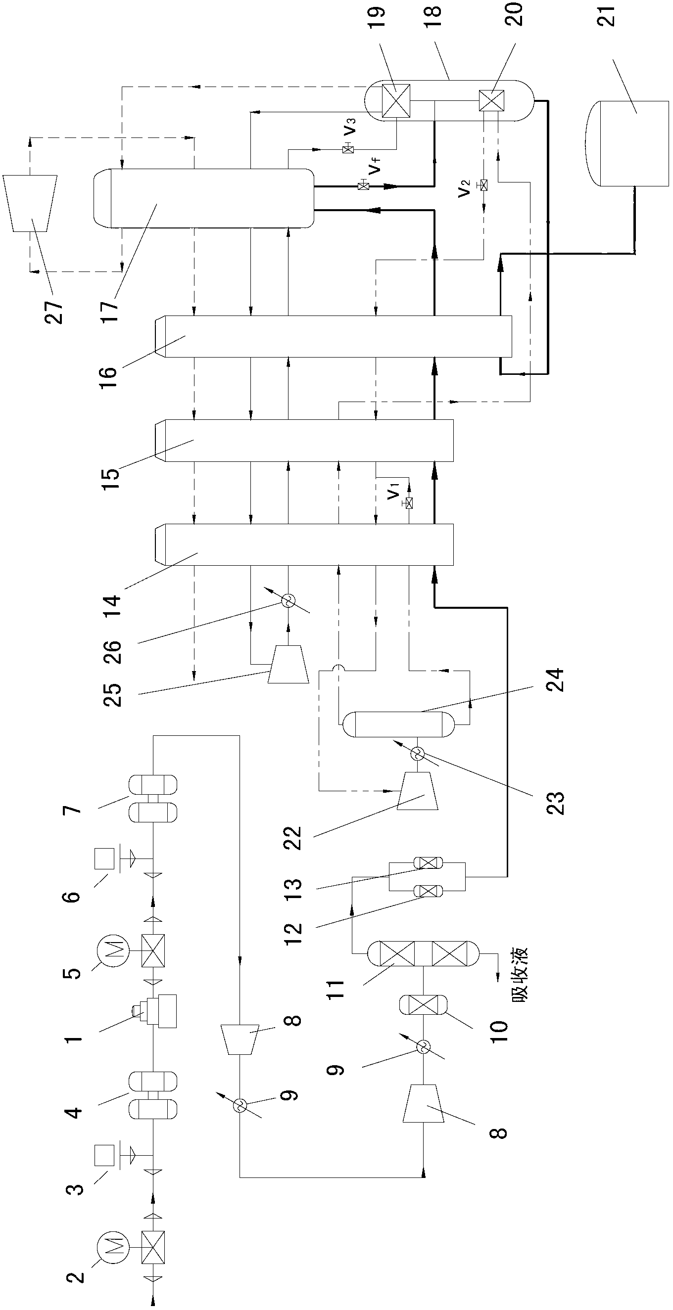 Flame-suppression and explosion-suppression cryogenic liquefaction device for low-concentration coal bed gas