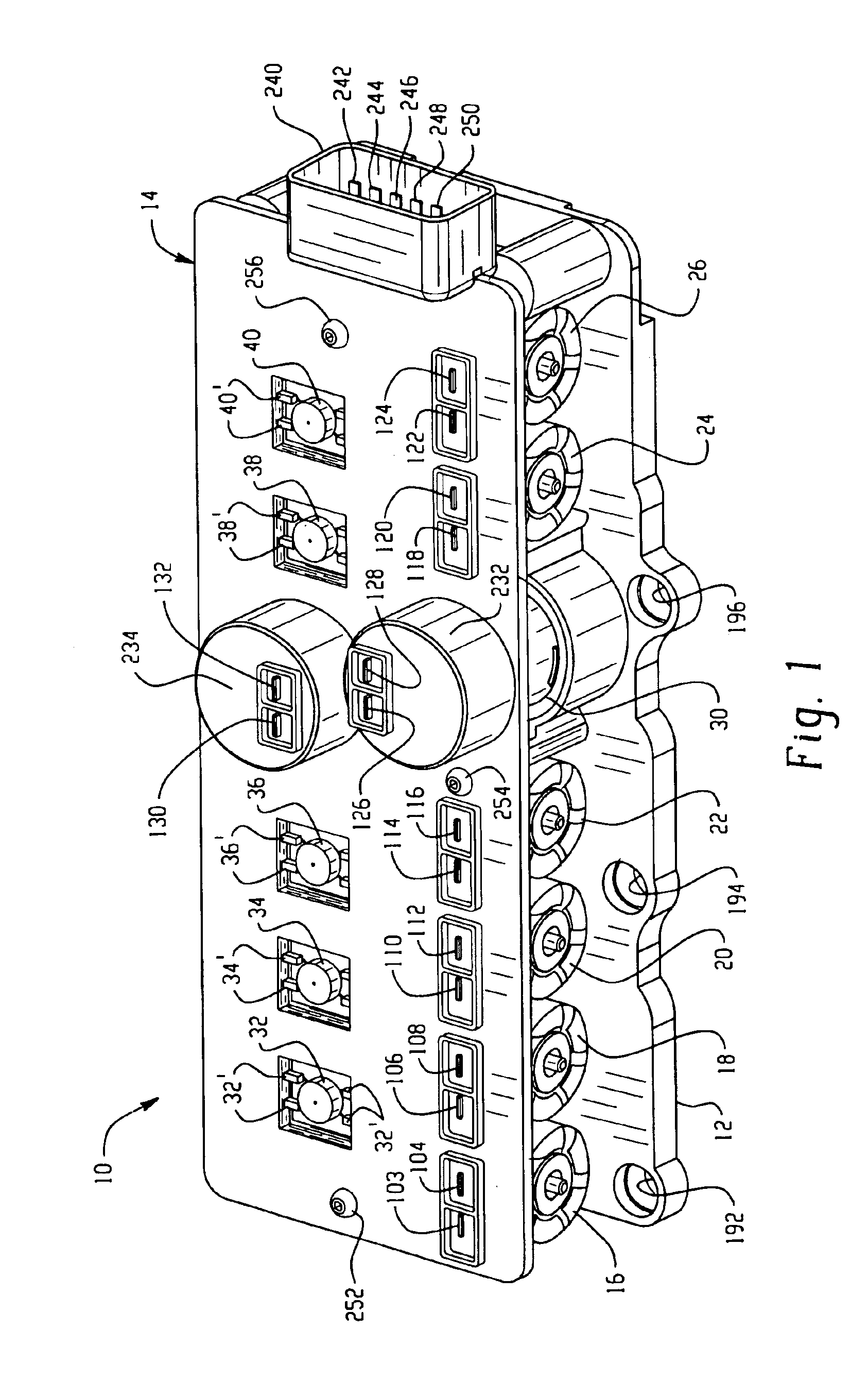 Electro-hydraulic manifold assembly with lead frame mounted pressure sensors