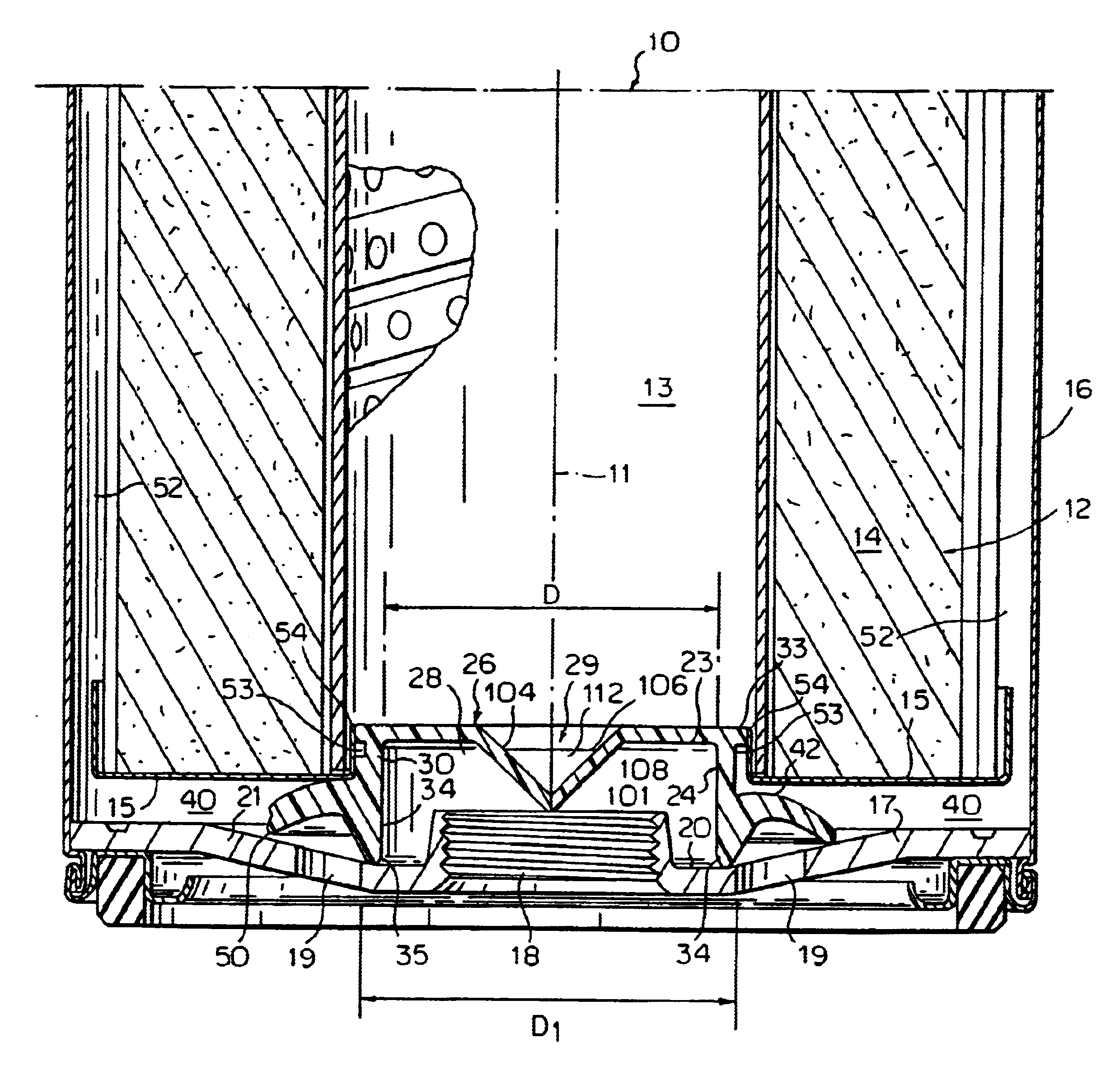 Three valve filter element support for filter cartridge