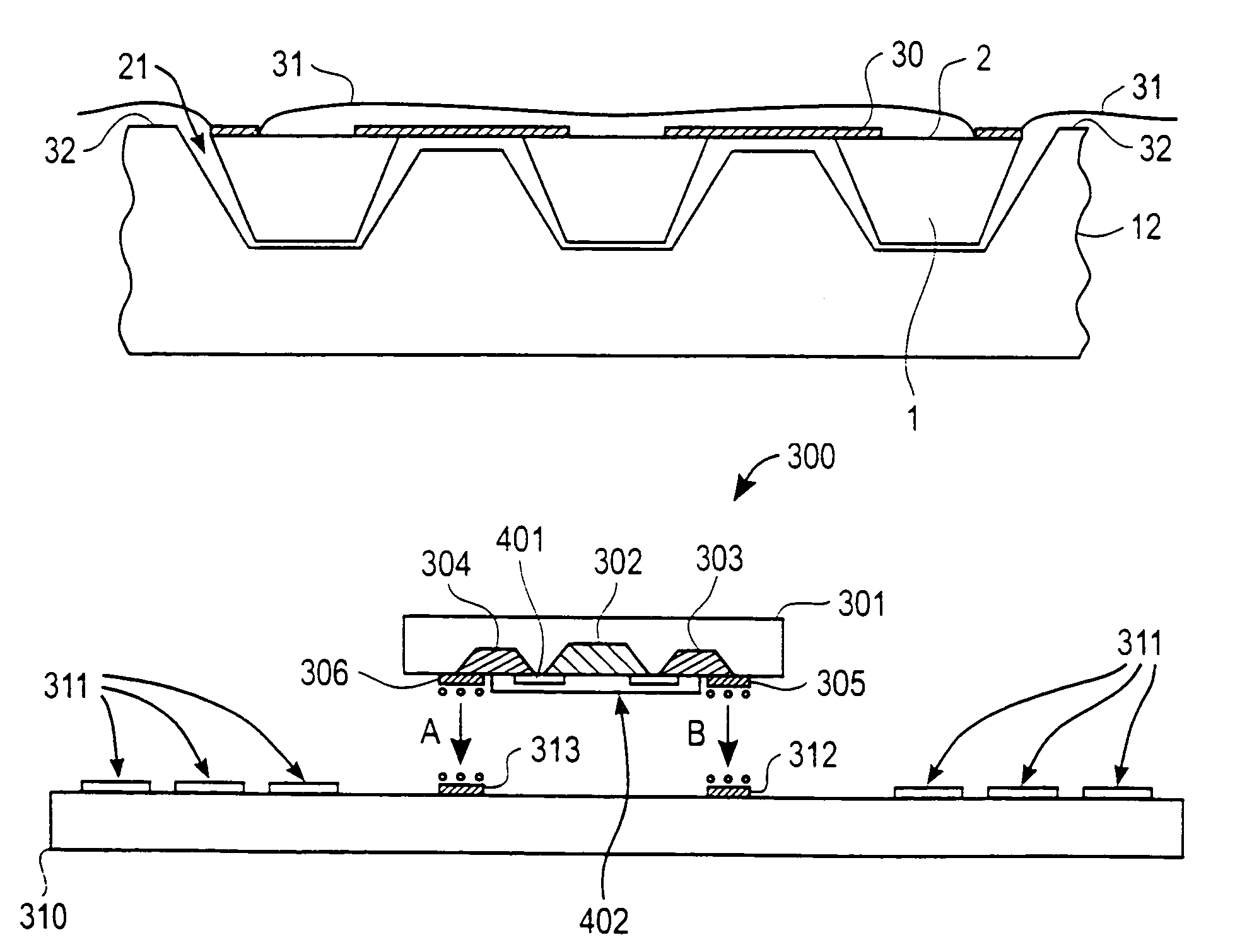 Electronic devices with small functional elements supported on a carrier