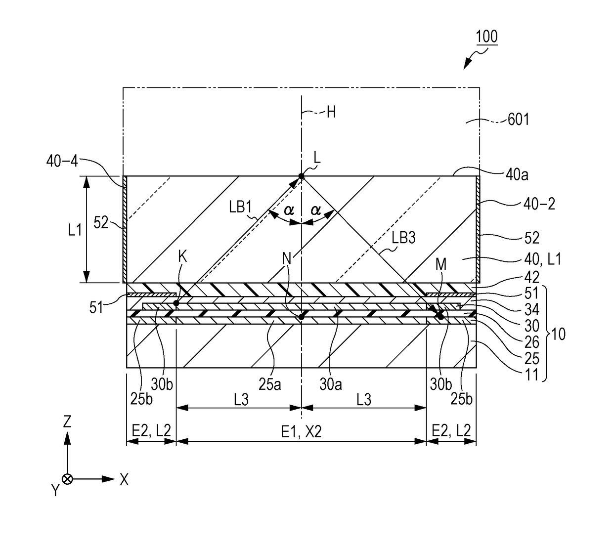 Display device having a substrate with a polygonal display area and an electronic apparatus