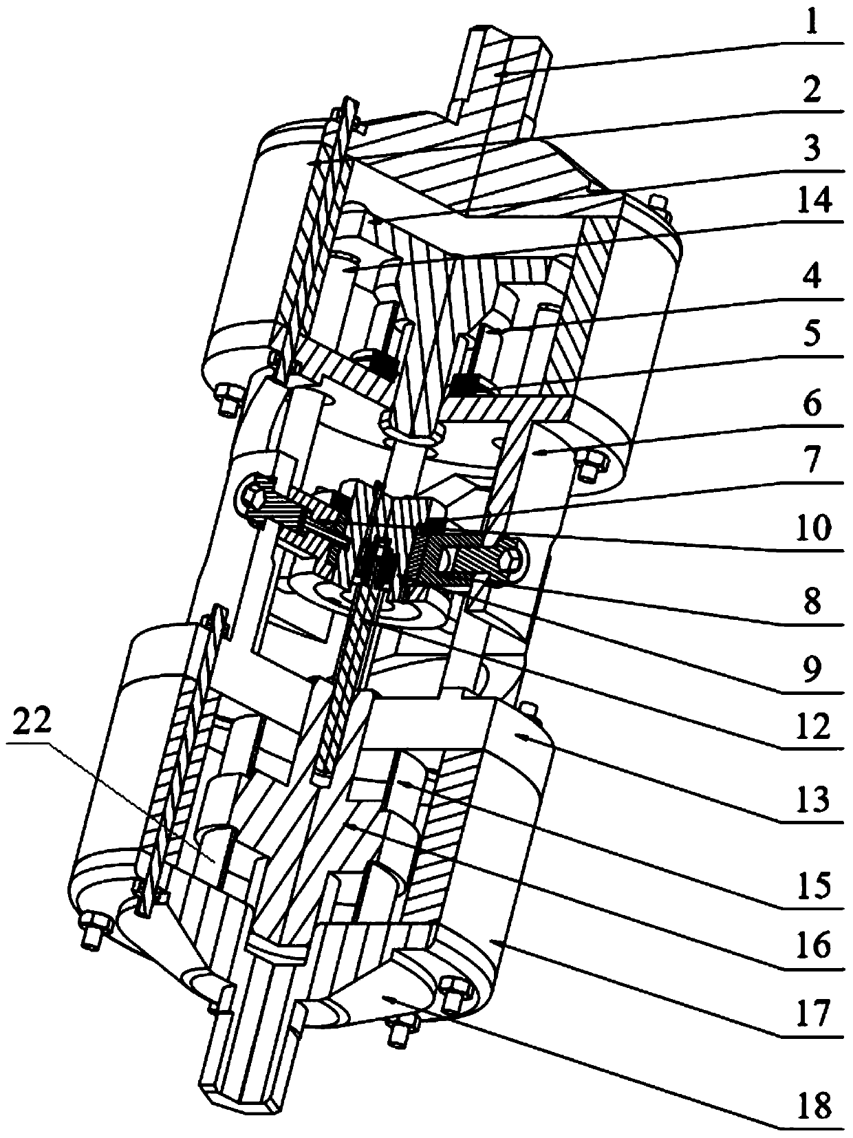 Universal joint type dimensional decoupling two-dimensional wireless passive sensor