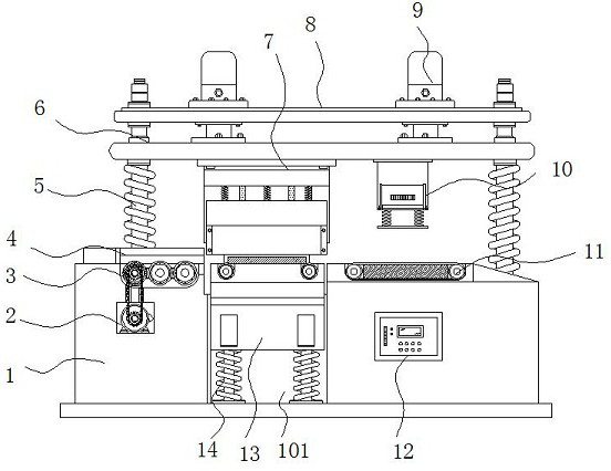 Sheet metal multi-bending machining device capable of detecting bending angle