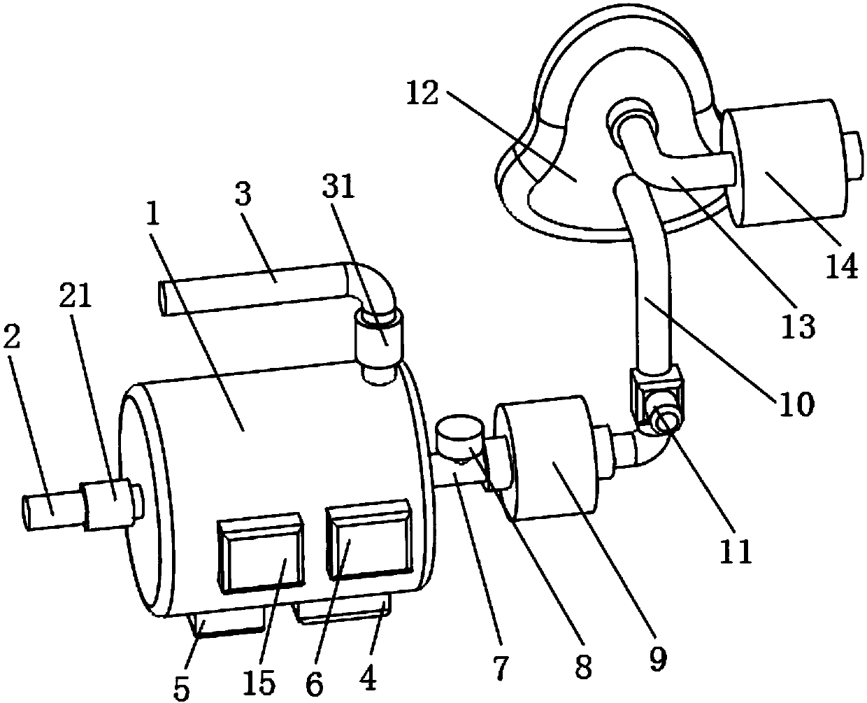 Anesthetic gas purification device for anesthesiology department clinics