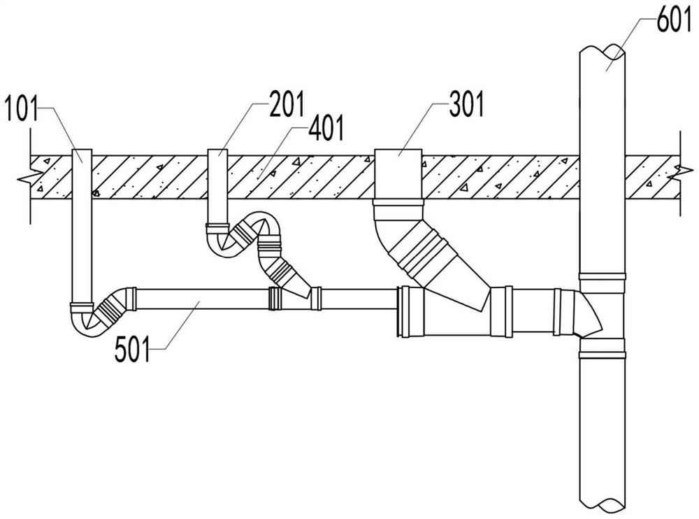 Non-falling-plate drainage system for building skip floor