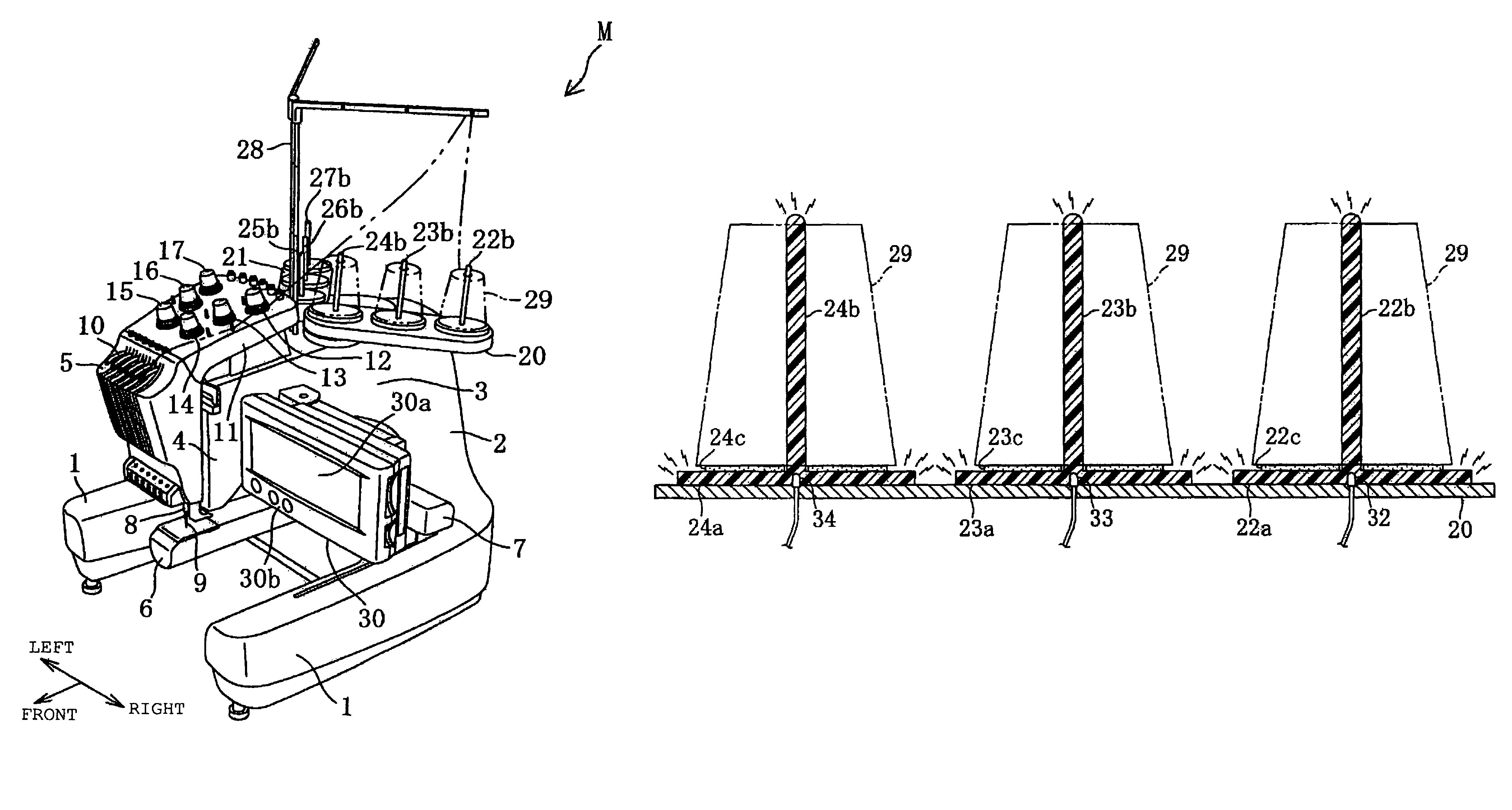 Sewing machine and spool pin stand therefor