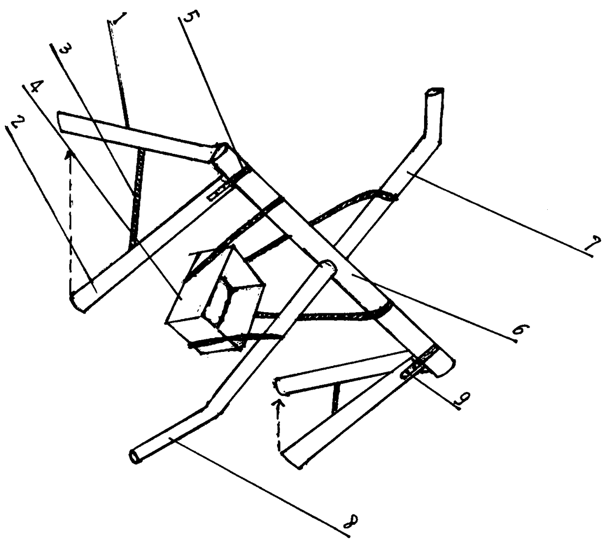 Four-foot walking conveyer and working method