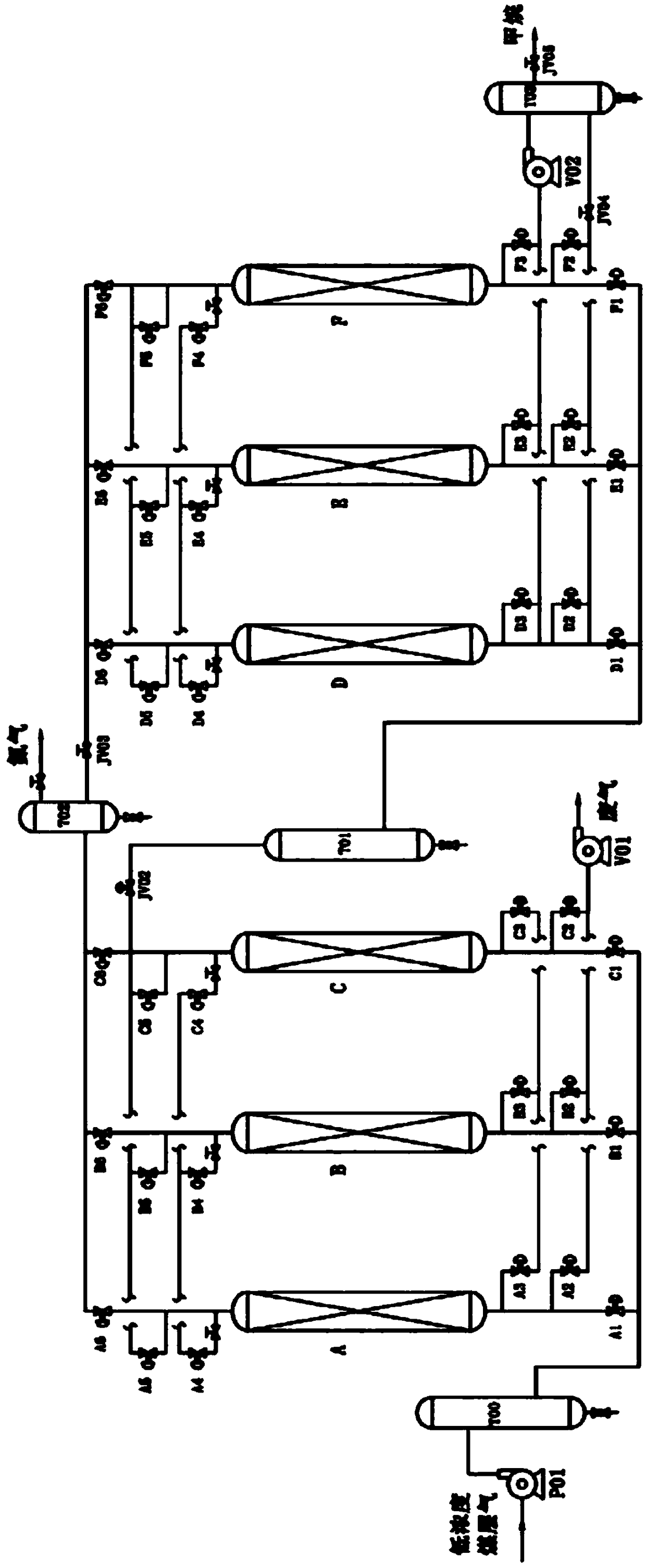 Coal bed gas deoxidation, nitrogen removal, concentration method based on product gas methane replacement and device thereof