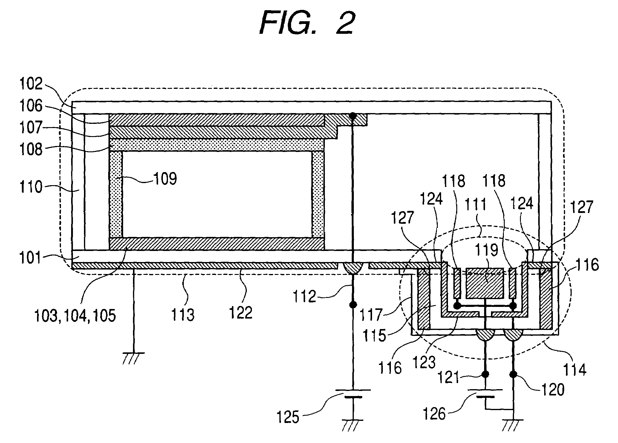 Image display apparatus provided with an ion pump assembly arranged within an external container