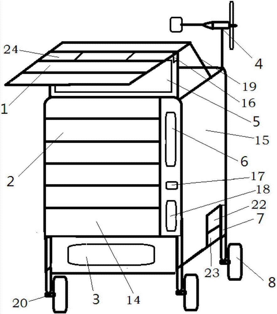 Mobile type goods automatic vending device