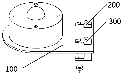 A device for fixing a radiometer or reference battery to an aluminum frame of a photovoltaic module