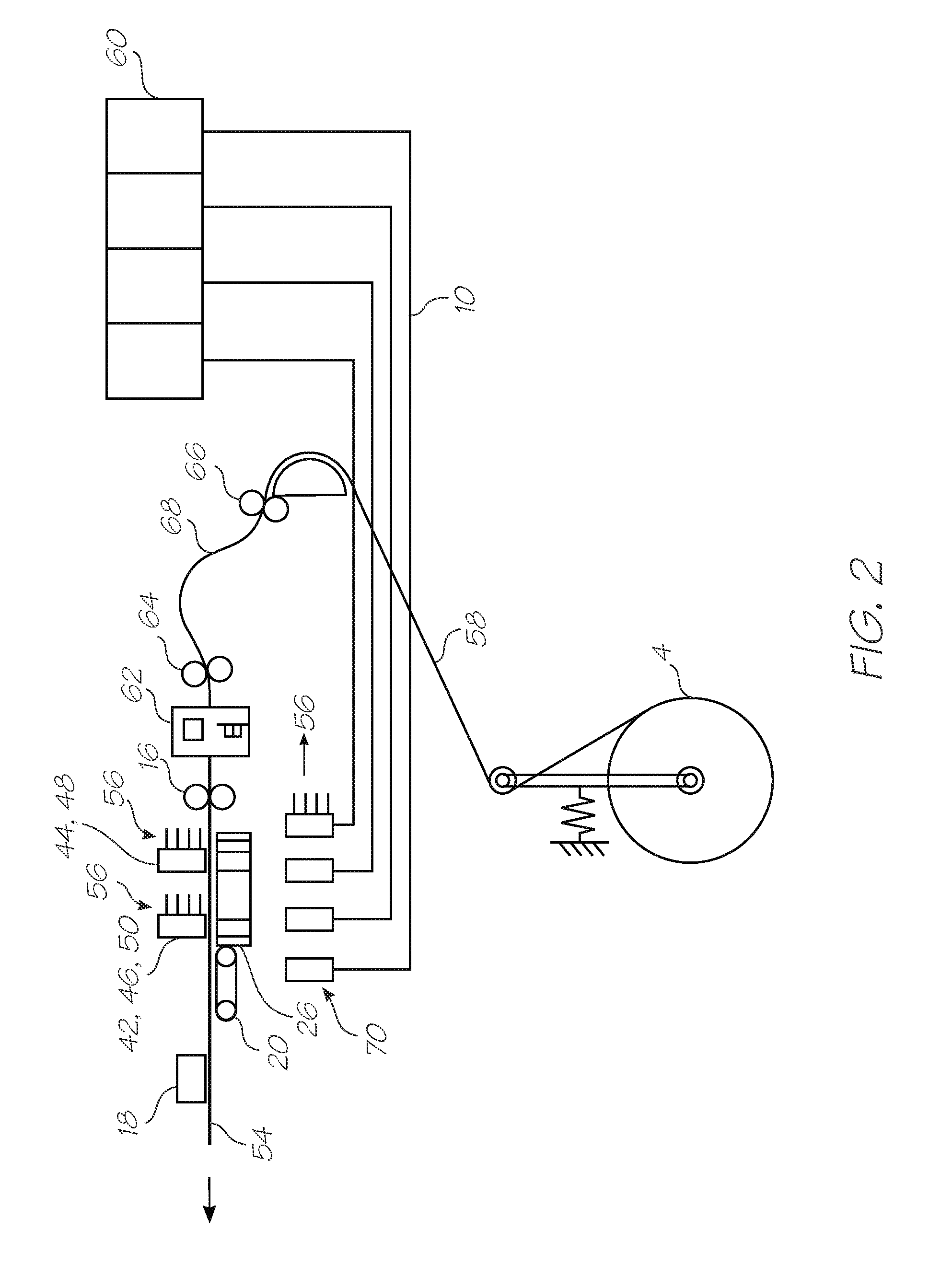 Wide format printer with pump to create pressure difference across printheads