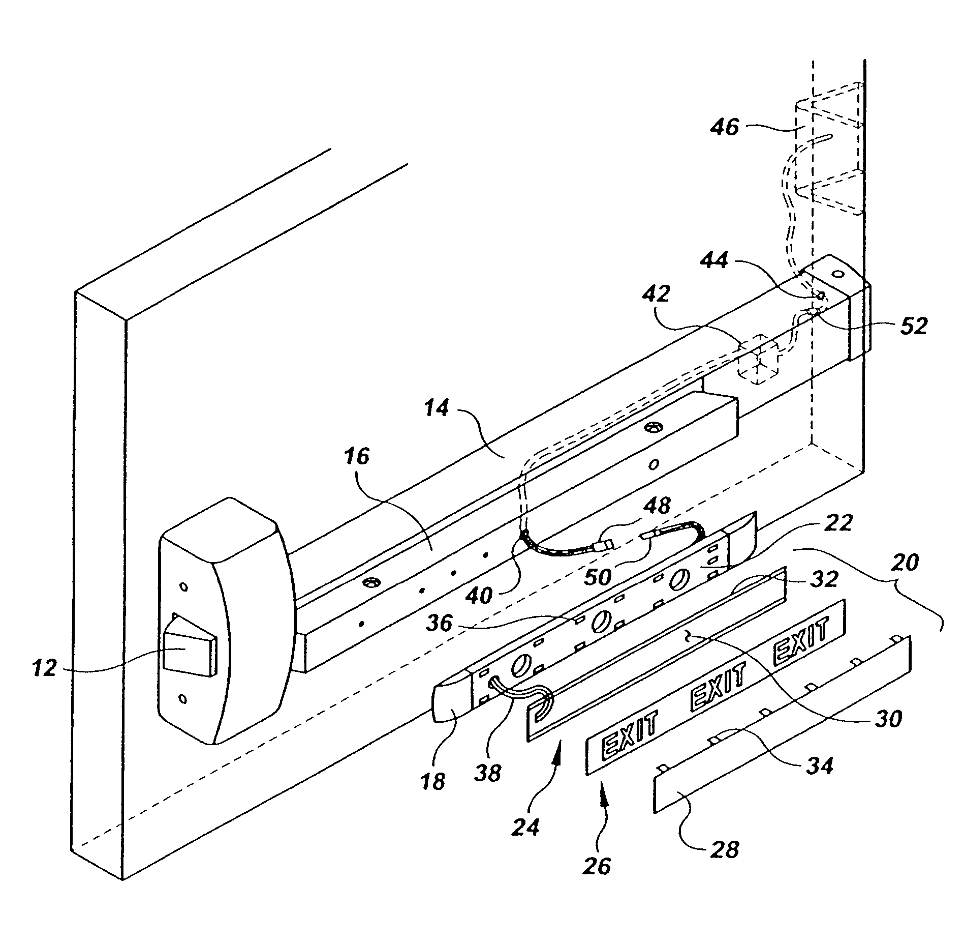 Exit device with lighted touchpad