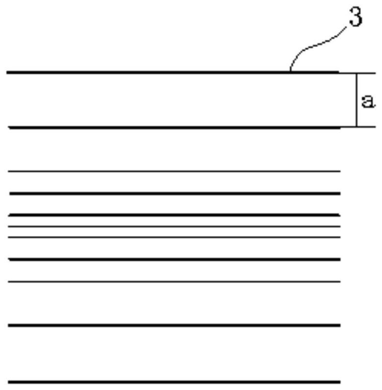 Battery piece with non-uniformly distributed grid lines