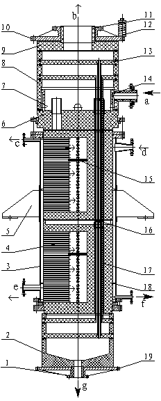 High-efficiency falling film type rectifier