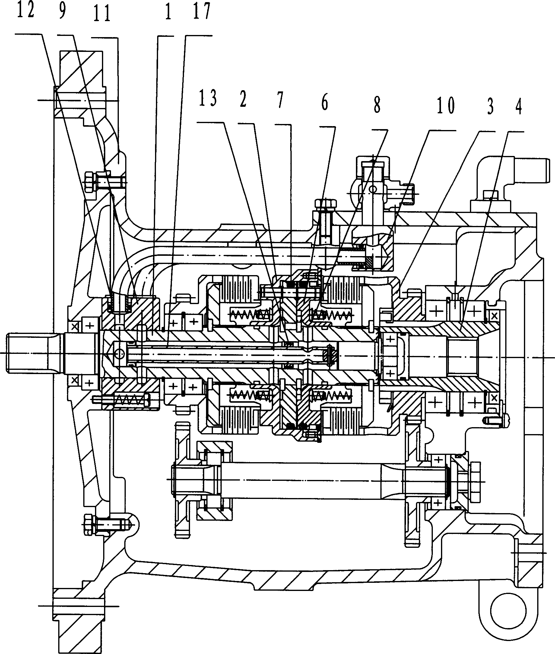 Hydraulic commutation clutch and multifunctional tractor employing the same