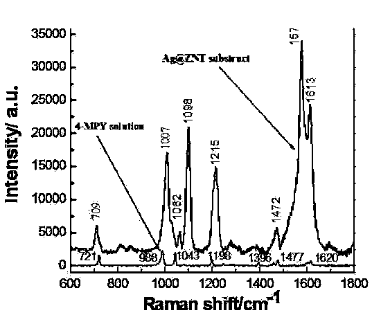 Preparation method of silver nano particle coated zinc oxide nano tube substrate