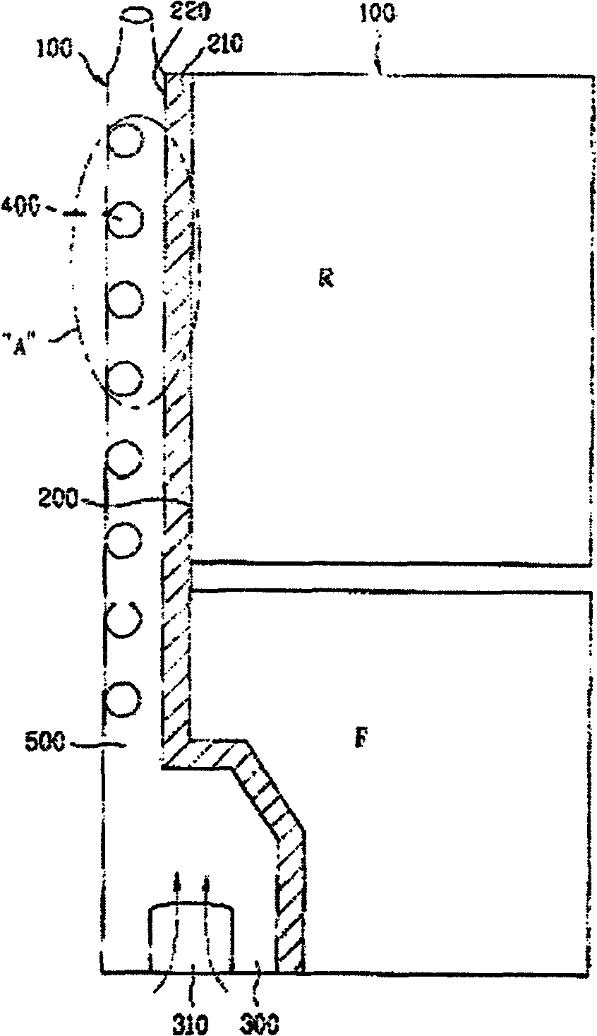 Heat release structure of direct cooling refrigerator