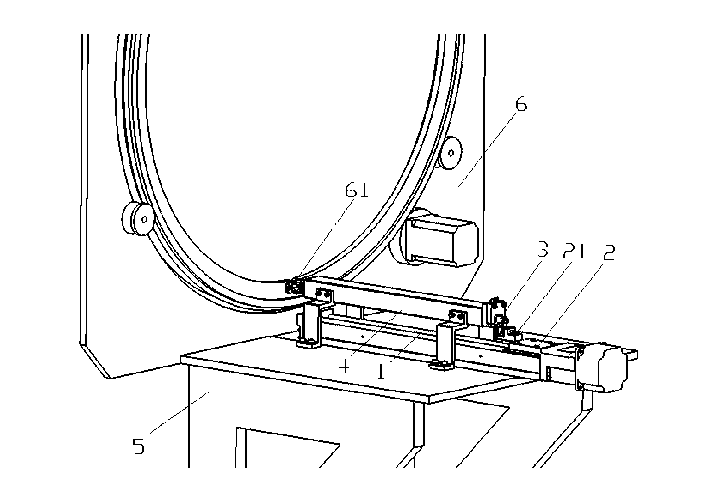 Scanning device of medical detector and automatic assembling and disassembling device for medical rod source