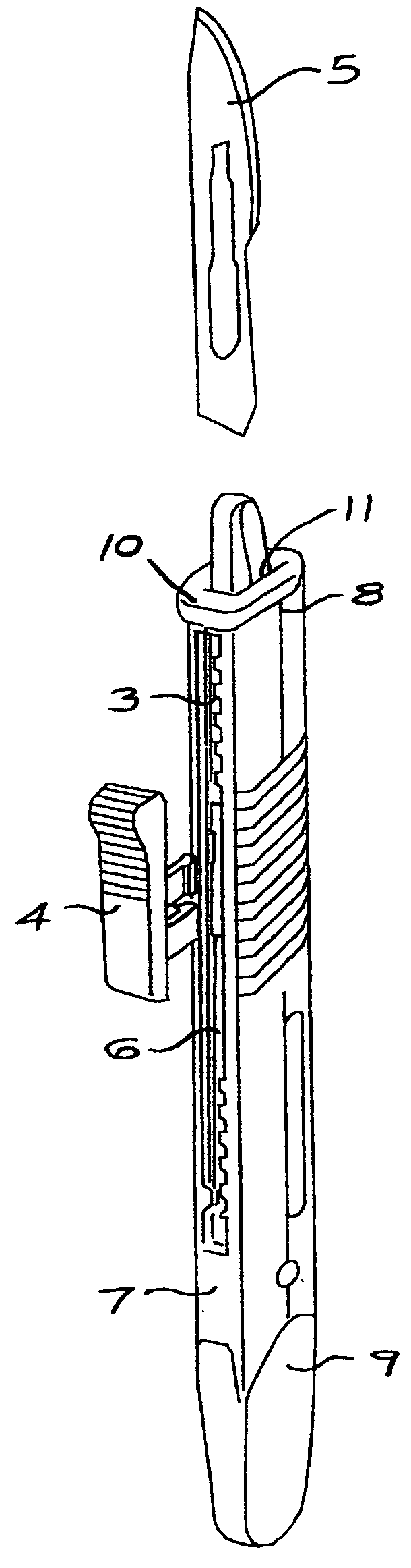 Disposable scalpel with retractable blade