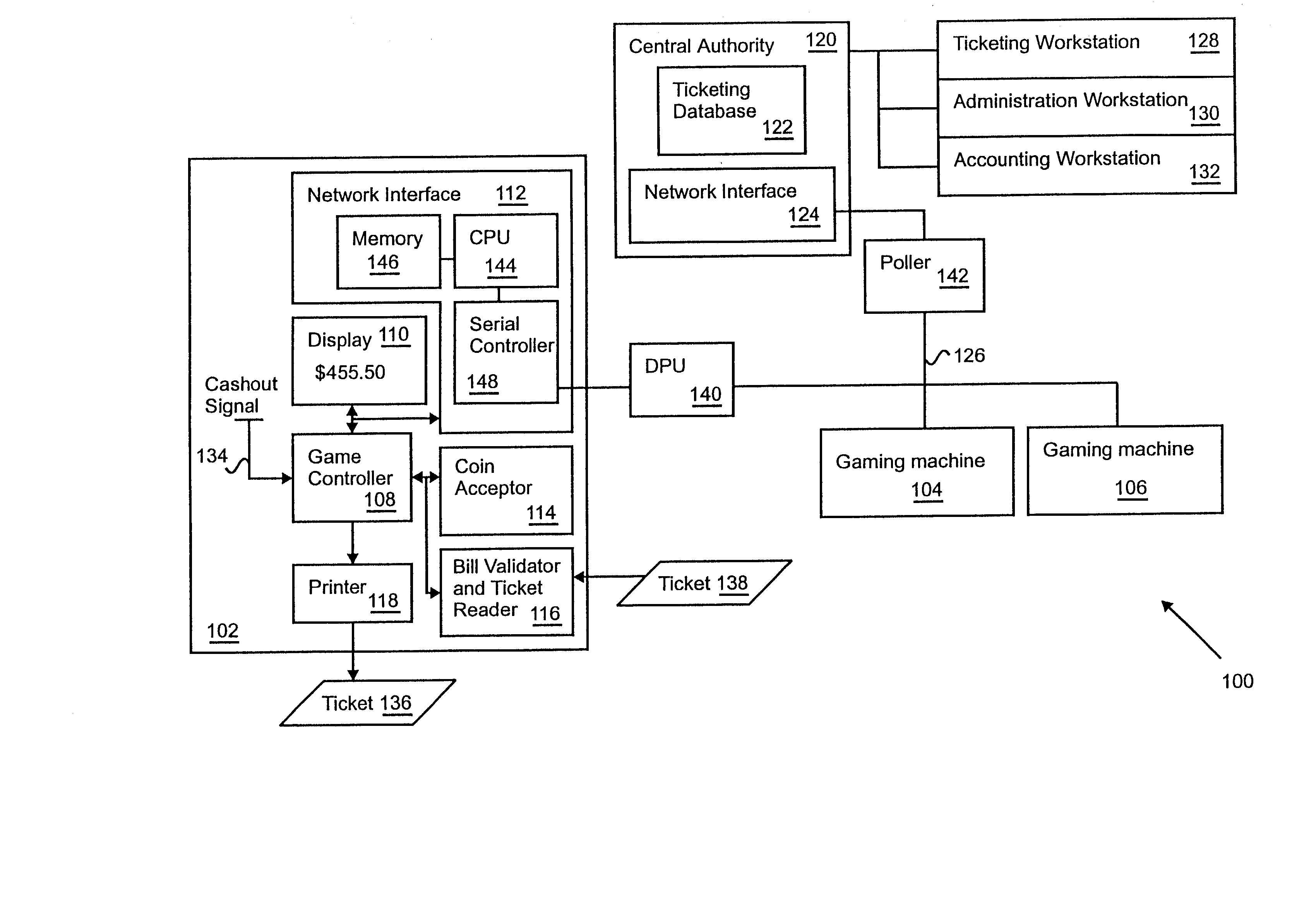 Apparatus and method for a cashless actuated gaming system