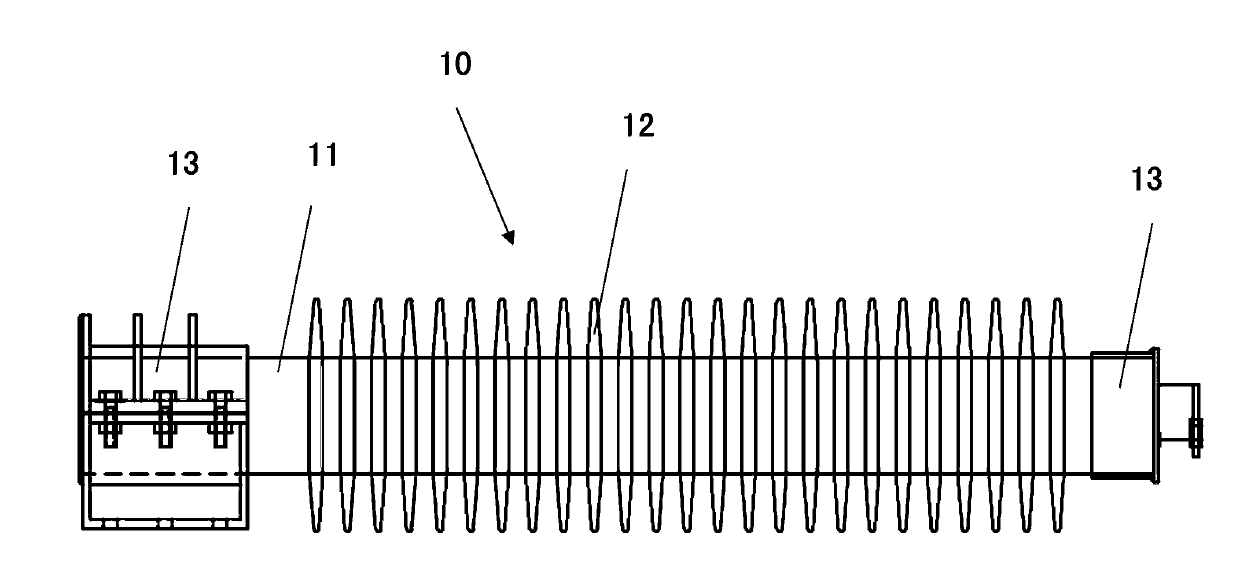 Composite cross arm and manufacturing process thereof