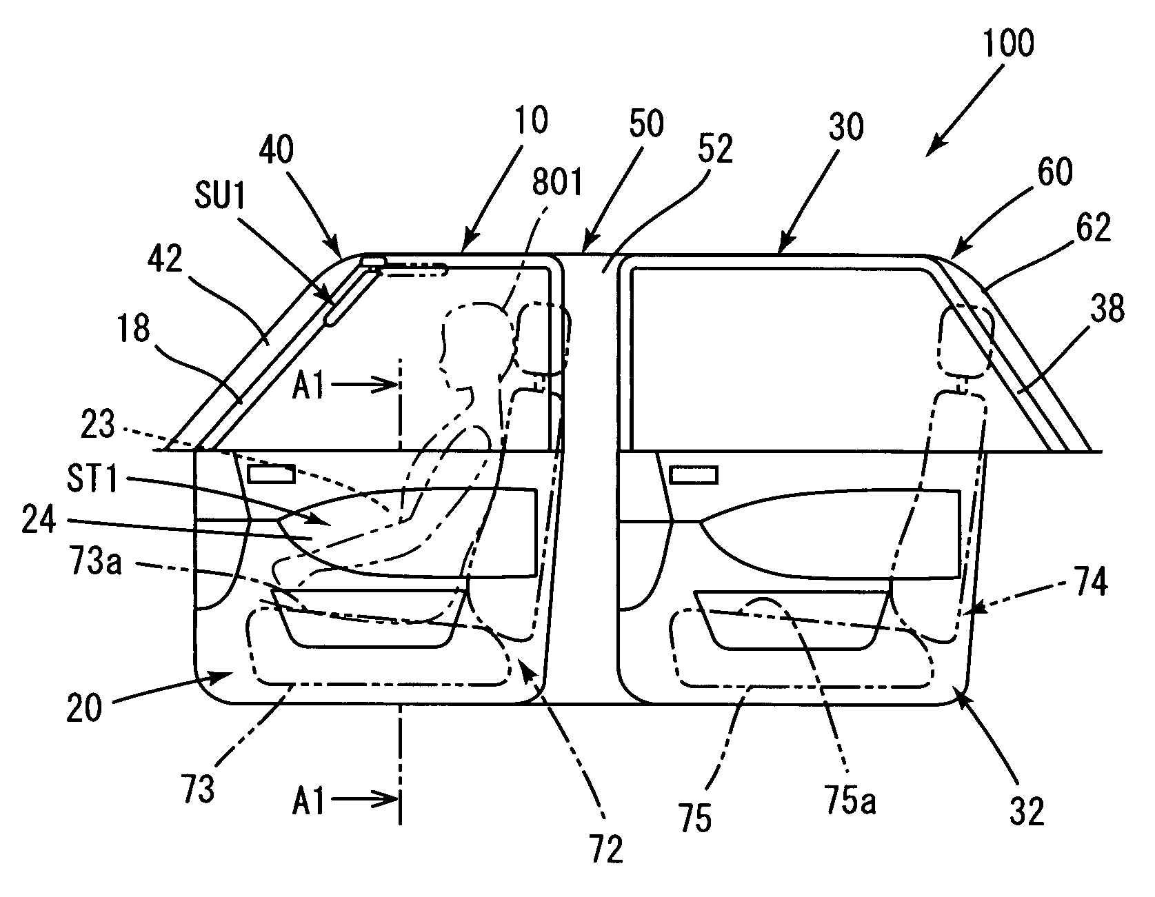 Sun visor for automobile and sound absorbing structure for an automobile