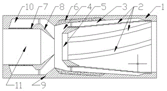 Spiral-flow filter connector