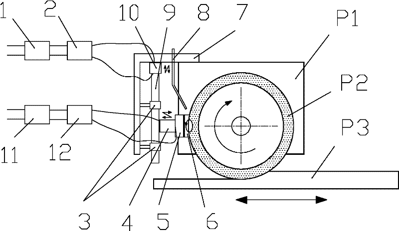 Grinding processing method and device for online grinding wheel dressing by ultrasonic vibration and