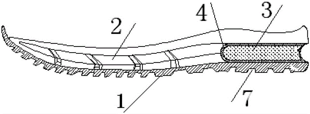 Shock-absorbing sole and shoe