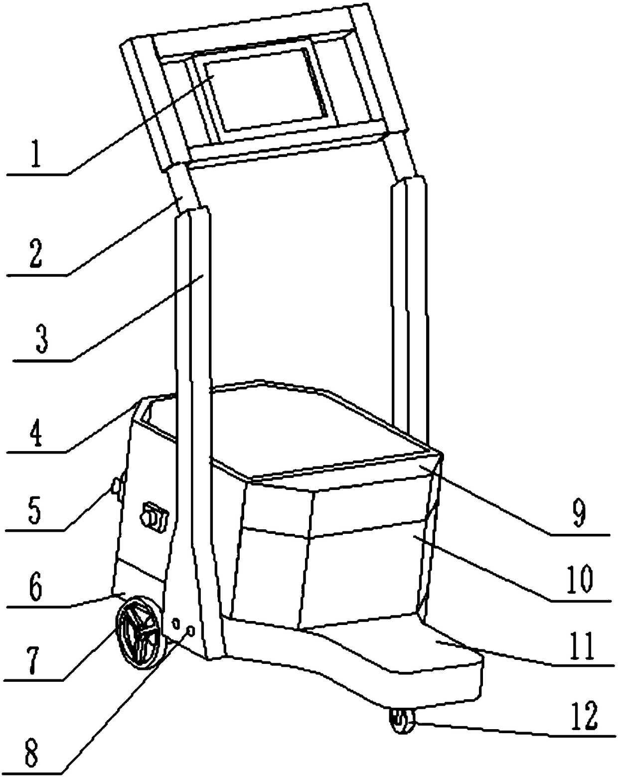 Automatic-navigation people and article loading supermarket shopping guiding robot