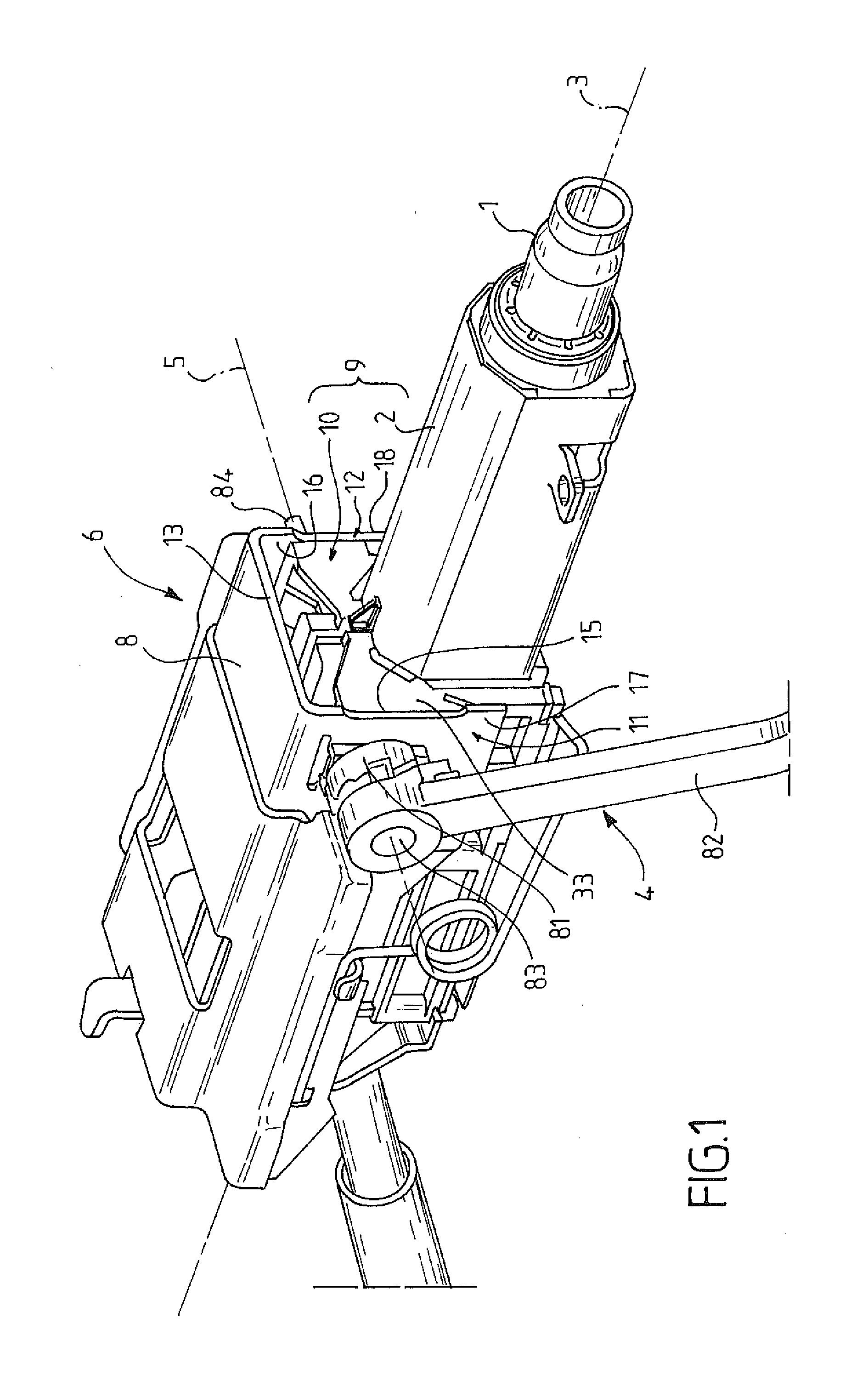 Energy absorption position-keeping device in an automotive vehicle steering column