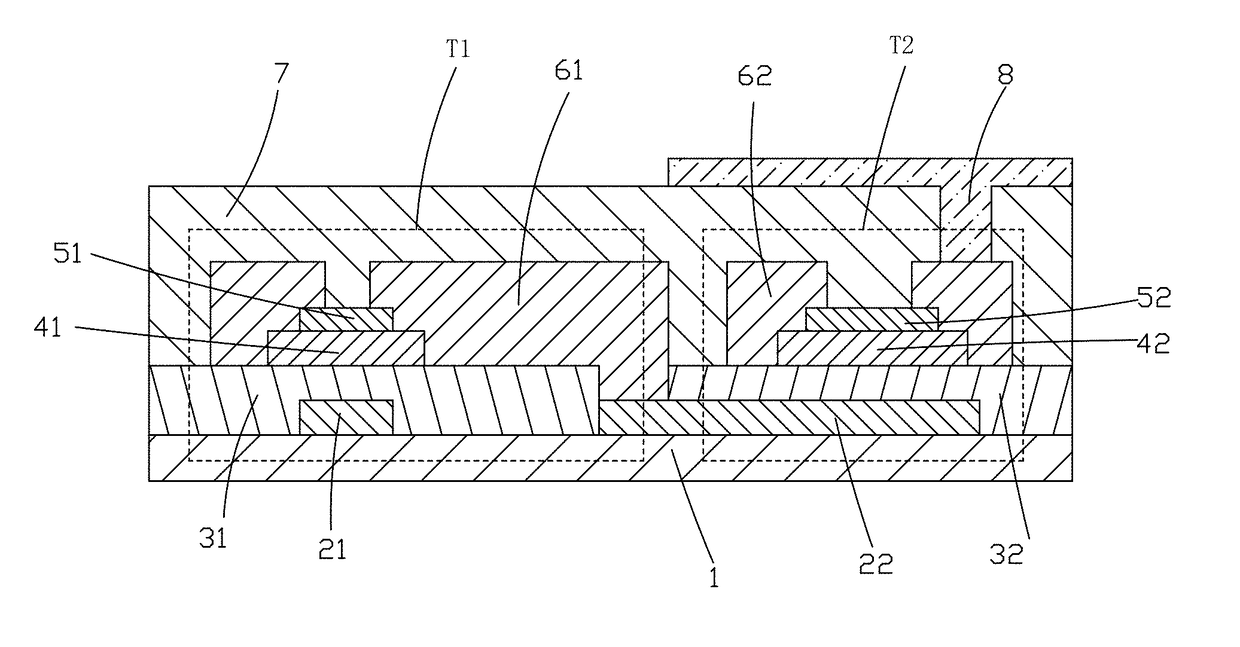 TFT backplate structure and manufacture method thereof